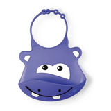Babador De Silicone Roxo Silybib Hipopotamo Multikids Baby