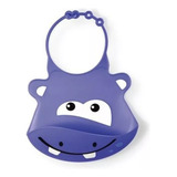 Babador De Silicone Silybib Hipopotamo Multikids Baby Novo