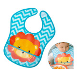 Babador Infantil Com Bolso Leãozinho Cata Migalhas Plum Baby