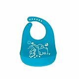 Babador Infantil De Silicone Impermeável Pega Migalhas Regulável -Azul-