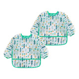 Babador Manga Longa Impermeável Blw Kit 2unds Cactus Cor Verde Cactos Tamanho Un