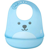Babador Silicone Com Pega Migalhas Gumy Buba Azul 3meses