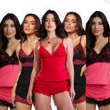 Baby Doll Pijama Luxo Revenda Curto Kit C 10