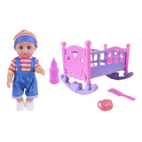 Baby Doll Rocking Bed Toy Berço Gift Role Play C