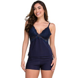 Baby Doll Short Doll Conforto Sensual Intima Renda Luxo