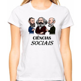 Baby Look Branca Blusa Feminina Ciencias Sociais Curso