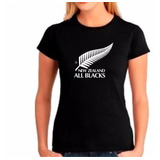 Baby Look Feminina All Blacks Nova Zelândia Camiseta Rugby
