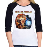 Baby Look Raglan Mortal Kombat 9 3 4