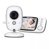 Baby Monitor VB603 Babá Eletrônica Com Monitor LCD Colorido 110V 220V Visão Noturna Sensor De Temperatura Áudio Bidirecional Portátil Branco Ideal Para Bebês E Crianças