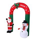 Badiman Arco Inflável Iluminado De Natal De 3 1 M De Altura Decoração De Papai Noel E Boneco De Neve