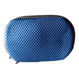 Bag Case Estojo Porta Carregador Fone De Ouvido Nylon Azul