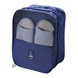 Bag Shoes Necessaire Porta Sapato Sandália Tenis Organizador Cor Azul Desenho Do Tecido Liso