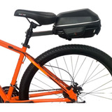 Bagageiro Traseiro Para Bike C Baú Impermeável Para Viagens Cor Preto