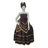 Baiana 3pçs Luxo Preta Roupa Feminina Umbanda Candomblé Leba