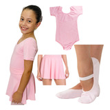 Bailarina De Balé Roupa Kit Completo Ballet Infantil Kit 3