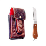 Bainha Capinha Celular Couro Legítimo Canivete Grande Inox