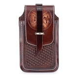 Bainha Porta Celular De Couro Rustica Com Fecho De Argola