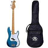 Baixo 4 Cordas Sx Spb57 Lpb Azul Precision Bass Com Bag