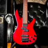 Baixo 5 Cordas Ativo Samick Artist Series Pj Saturno Red
