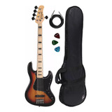 Baixo Tagima Passivo 5c Escudo Bk Tjb 5s Sb Bk Kit
