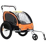 Bakcou Reboque E Carrinho De Criança De Bicicleta Reboque Atrás Do Carrinho Ou Carrinho De Passeio Para Bicicletas E Bicicletas Elétricas Pneus Grandes Para Todos Os Terrenos Transportador Infantil Para Filhotes Pequenos Laranja 