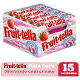 Bala Dura Fruitella 41g Van Melle Morango Com Creme De Leite