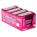 Bala Pastilha Mentos Kiss Com 12 Latinhas Sabor Morango