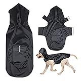 Balacoo Casacos Para Cães Capa De Chuva Cão Capa De Chuva Com Capuz Poncho Slicker Ajustável Pet Capa De Chuva Para Cães De Médio E Grande Preto 4XL Poncho Impermeável