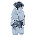 Balacoo Com Capuz Capa De Chuva Impermeável Cão Pet Dog Capa De Chuva Com Tira Reflexiva Cão Poncho Capa De Chuva Leve Para Grandes Cães Médios Azul M