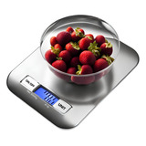 Balança Cozinha De Precisão Digital 0 1g A 10kg Para Pesar Alimentos Comida C  Alta Precisão Aço Inox   Brinde