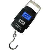 Balança De Mão Digital Portátil Bolsa Mala Peixe Até 50kg Omega Preto