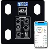 Balança Digital Bioimpedância Com Bluetooth Aplicativo Analisador Corporal Gordura Suporta Até 180kg Dieta Fitnes Treino E Academia Preto