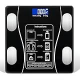Balança Digital Bioimpedância Com Bluetooth De Vidro E Aplicativo Para Análise Corporal E Medição De Gordura Premium
