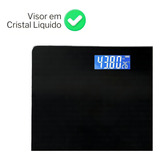 Balança Digital Corporal 180kg Vidro Temperado Casambiente Cor Preto