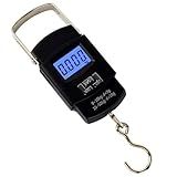 Balança Digital Portátil 50kg Com Gancho - Precisão Para Mala De Viagem- Pesca E Encomendas- Visor LCD Iluminado- Compacta E Leve