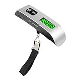 Balança Digital Portátil De Mão Premium 50kg Visor LCD Grande Alta Precisão Gancho E Alça Trava Ideal Para Bagagem Pesca E Uso Doméstico Compacta E Resistente Premium