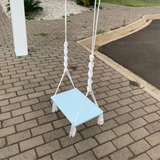 Balanço De Madeira Adulto E Infantil Decorativo Cor Premium Cor Azul Bebê