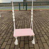 Balanço De Madeira Adulto E Infantil Decorativo Cor Premium Cor Rosa Bebê