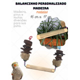 Balanço Personalizado Madeira Pássaros Calopsita Agarponis