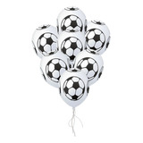 Balão Bexiga Bola De Futebol 11 Temático 25 Unidades Cor Preto E Branco