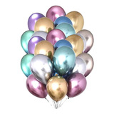 Balão Bexiga Metálico Cromado Várias Cores N 9 C 25 Unid