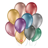 Balão Bexiga Metalizada 25un N 9