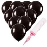 Balão Bexiga Metalizado - Bomba Para Inflar Balão- Balão Látex Bexiga 9 Polegadas Pacote De 25 Unds- Bomba Para Encher Balão -Preto-