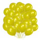 Balão Bexiga Metalizado 9 Polegadas Varias Cores 25 Unid nf Cor Amarelo