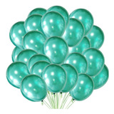 Balão Bexiga Metalizado 9 Polegadas Varias Cores 25 Unid nf Cor Verde