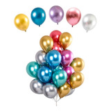 Balão Bexiga Metalizado Várias Cores N 5 25 Unidades