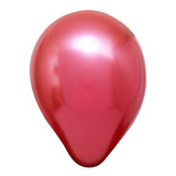 Balão Bexiga Metalizado Vermelho   Cromado   25 Unid N  5