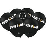 Balão Bexiga Preto Free Fire 25 Unidades
