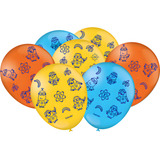 Balão Bexiga Temática Meu Malvado Favorito 4 Festcolor 25 Un Cor Amarelo Laranja E Azul