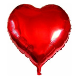 Balão Coração Metalizado Vermelho 45cm Festa